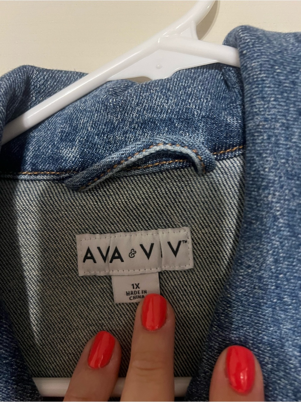 Ava & Viv Blue Denim Shirt Jacket - Picture 2 of 3